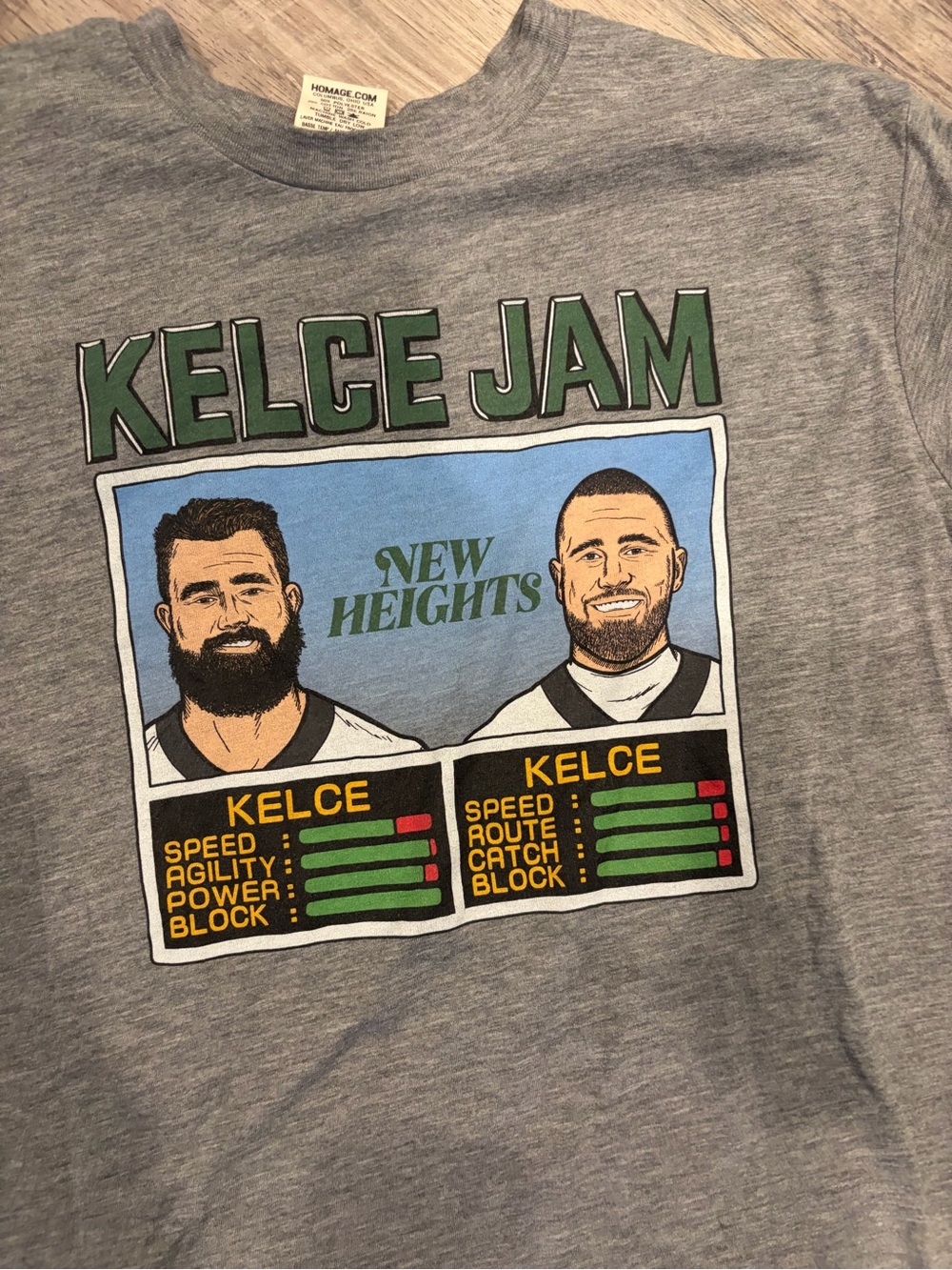 HOMAGE Gray Kelce Jam New Heights Graphic Tee